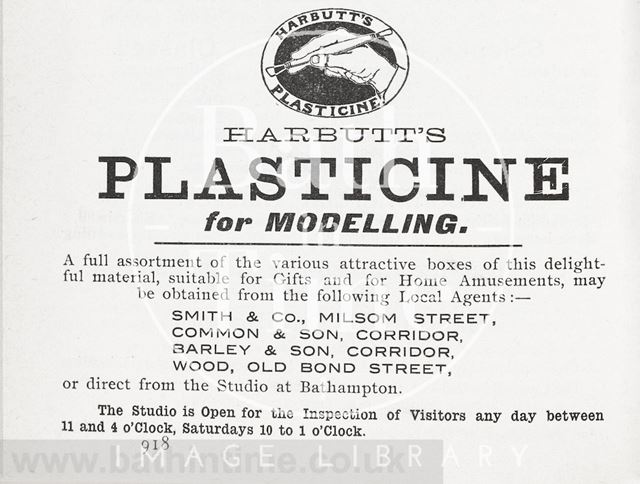 Advertisement in Bath Directory for Plasticine 1906