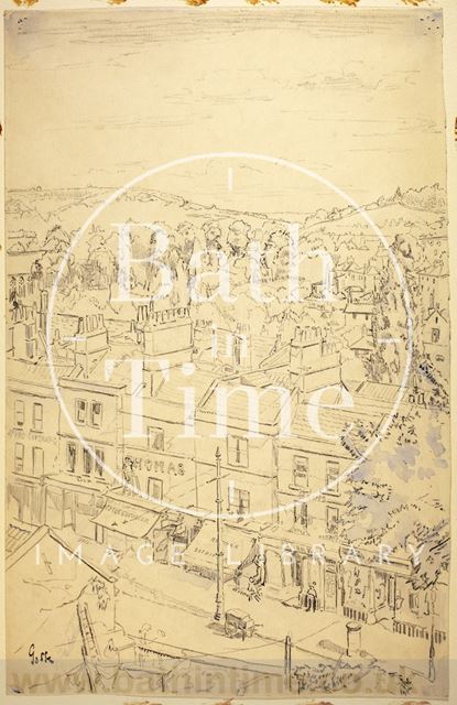 View from the rear of Bladud Buildings of Walcot Street, Bath c.1916