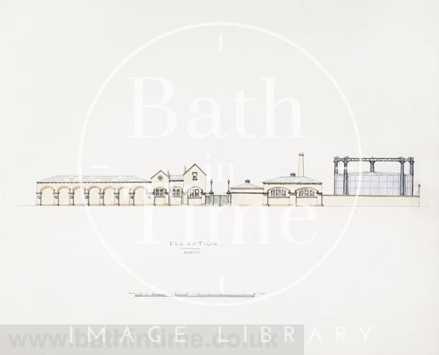 North elevation, Bath Gasworks c.1860