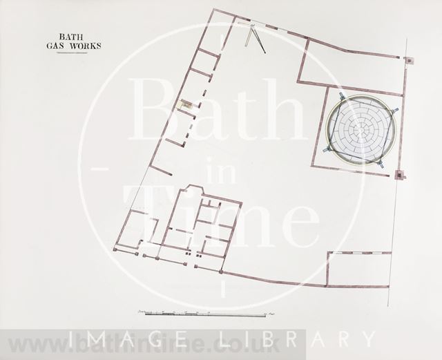 Plan view, Bath Gasworks c.1860