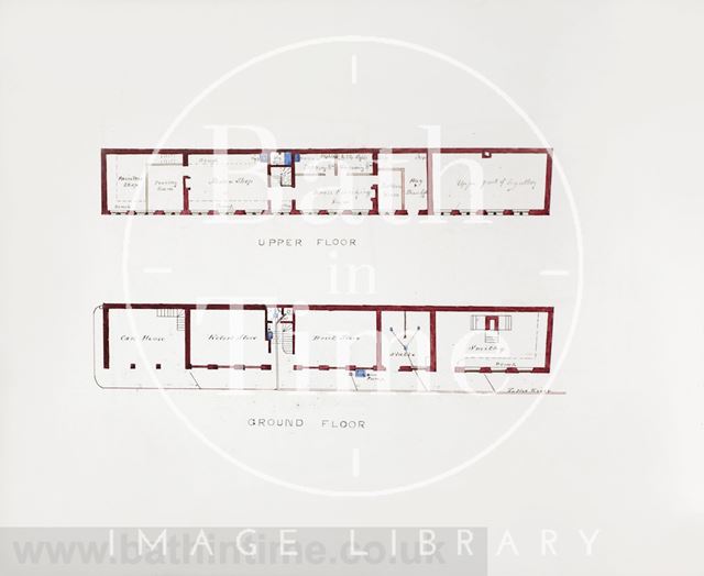 Plan view of the ground and upper floors, Bath Gasworks c.1860