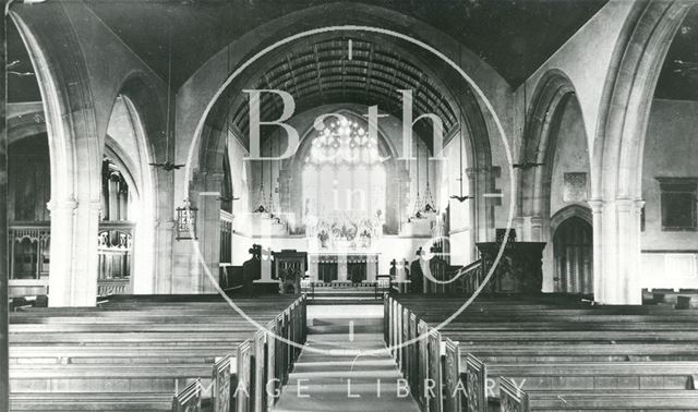 Interior of Twerton Parish Church, Bath c.1905