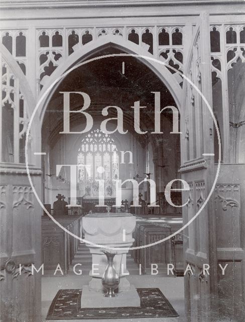 St. Michael's Church, Twerton, Bath. Interior after rebuilding of 1885 looking east c.1902