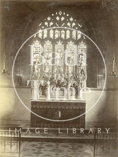 St. Michael's Church, Twerton, Bath. East window and reredos c.1902