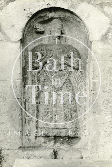 Effigy of a bishop at St. Nicholas Church, Bathampton c.1950