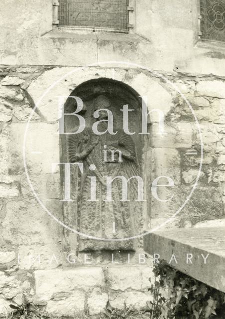 Effigy of a bishop at St. Nicholas Church, Bathampton 1926