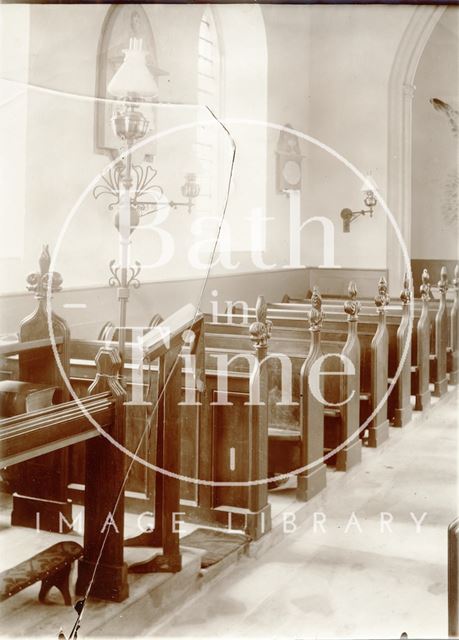 Interior of Woolley Church showing new poppyhead pews 1903