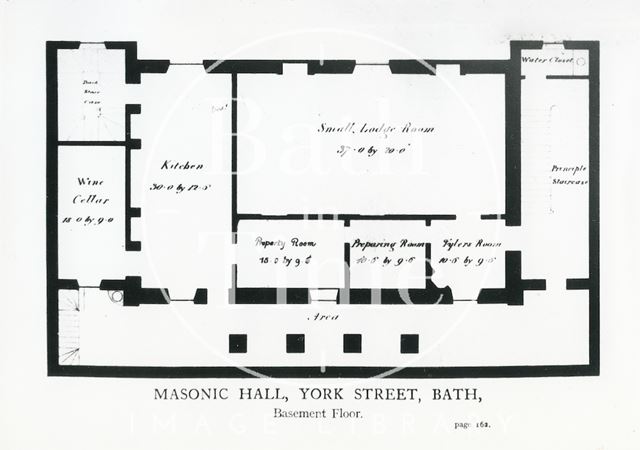 Masonic Hall, York Street, Bath (basement floor plan) c.1900