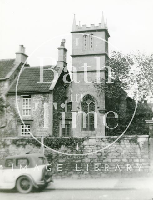 St. Mary Magdalen's Chapel, Holloway, Bath (view showing tower) c.1950