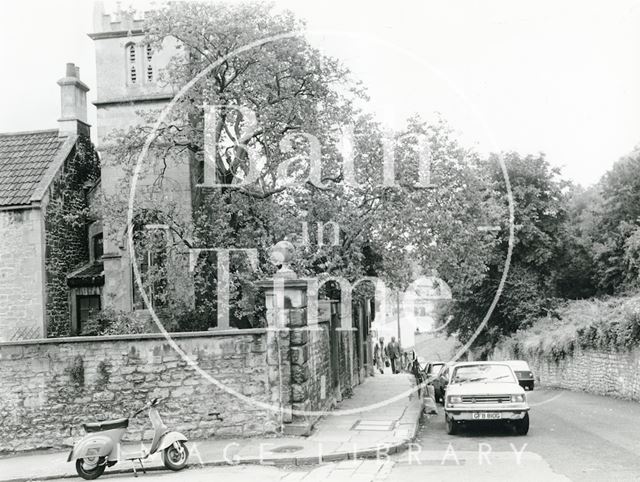 St. Mary Magdalen's Chapel, Holloway, Bath (showing Judas Tree) 1980