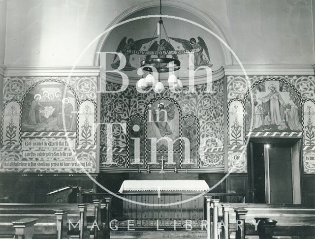 Interior of House of Help, Walcot St. Chapel (including altar), Bath c.1960