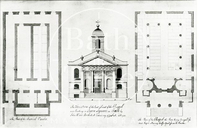 St. Mary's Chapel, Queen Square, Bath (with floor plans) c.1732