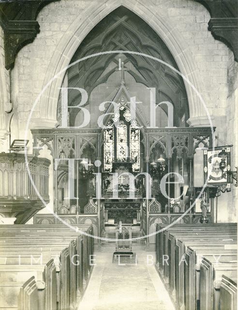 Interior of Holy Trinity Church, Newton St. Loe c.1920