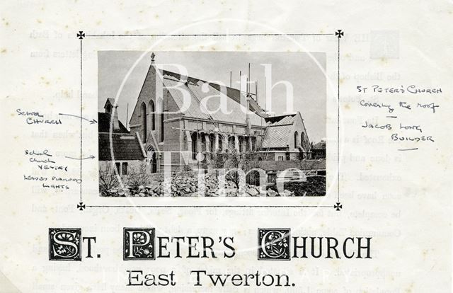 Covering the roof, St. Peter's Church, East Twerton, Bath c.1880