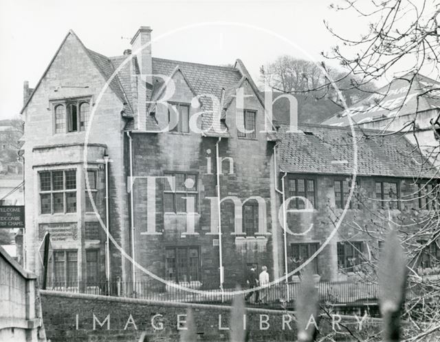 Widcombe Baptist Church (front from the Kennet and Avon Canal), Bath 1968