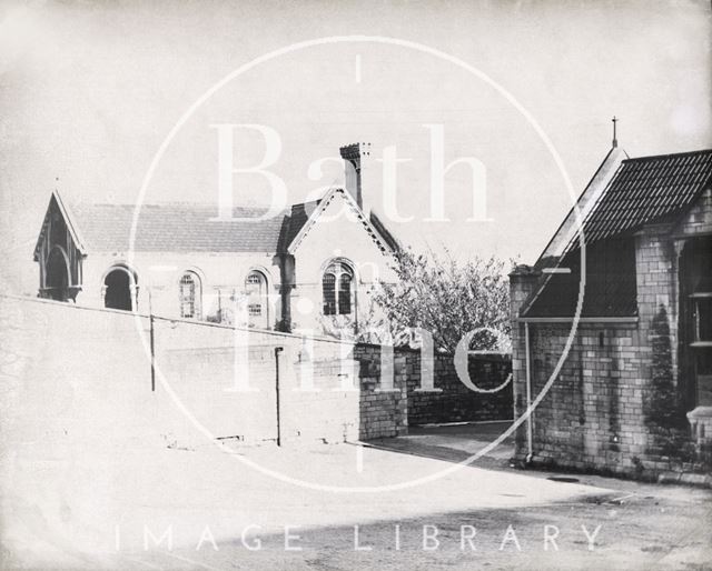 Walcot Mortuary Chapel (fore-right Walcot School), Bath 1965