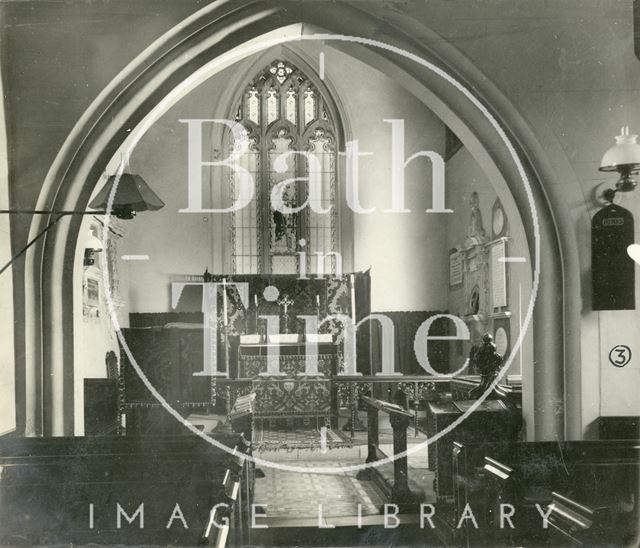 Interior of St. Peter's Church, Marksbury, Somerset 1928