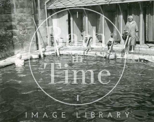 A swimming lesson in the Cross Baths, Bath c.1950