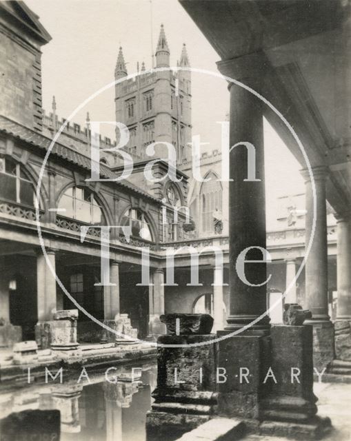 View of Bath Abbey from the Roman Baths c.1920