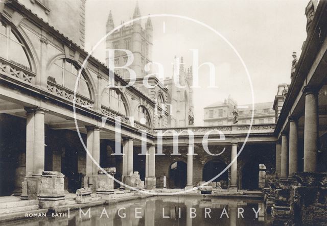 View of Bath Abbey from the Roman Baths c.1930