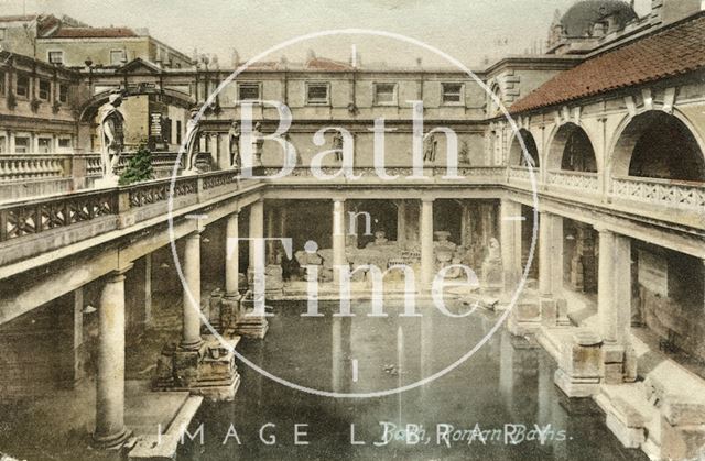 Roman Bath looking west, Bath c.1912