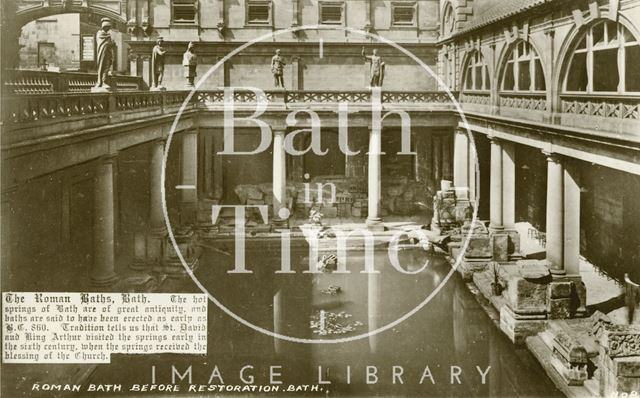 Roman Baths looking west, Bath c.1910