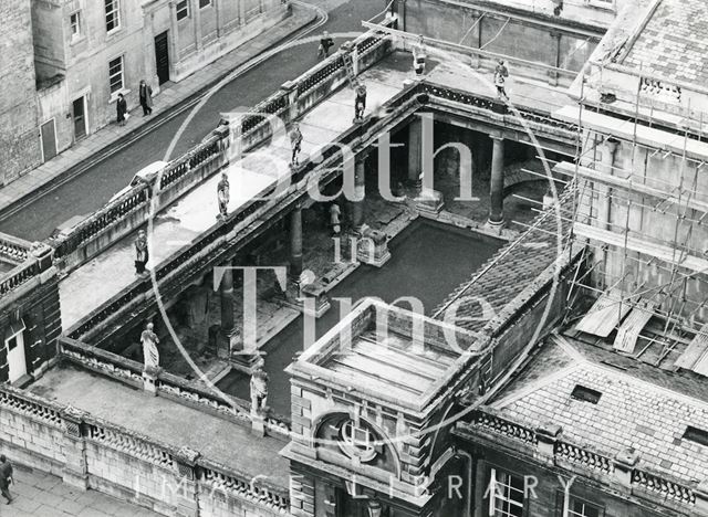 South view of Great Roman Bath, Bath 1977