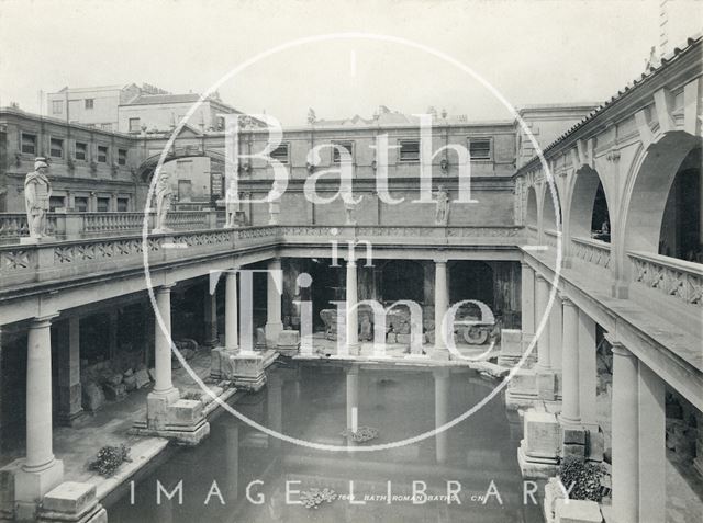 Roman Baths looking southwest, Bath c.1900