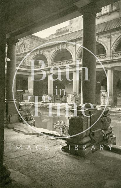 Roman Baths, view of Great Roman Bath looking northwest, Bath c.1900