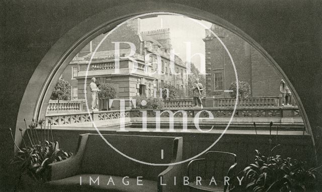 Roman Baths, terrace overlooking Great Roman Bath, Bath c.1938