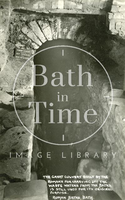 The Great Culvert, Roman Baths, Bath c.1934