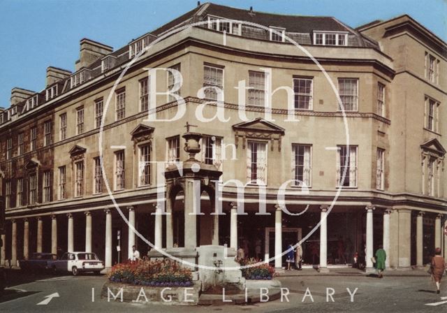 The Mineral Water Fountain and Bath Street colonnade, Bath c.1960