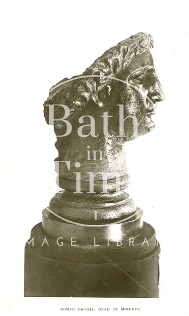 Bronze Head of Minerva, Roman Baths, Bath c.1920