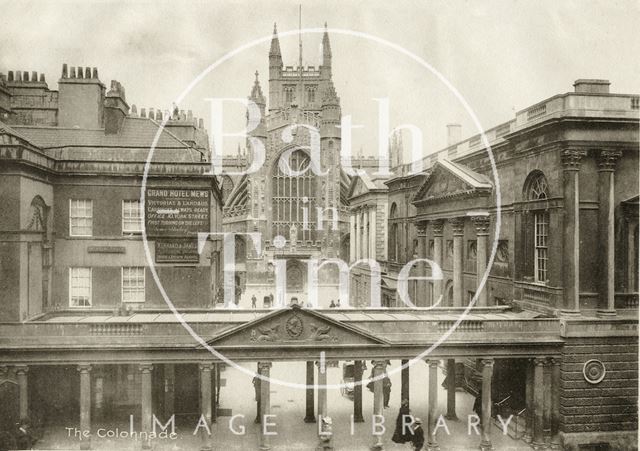 The Colonnade, viewed from the Grand Pump Room Hotel, Bath c.1910