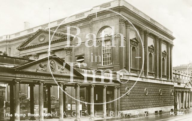 Pump Room, view of west end with Colonnade, Bath c.1930