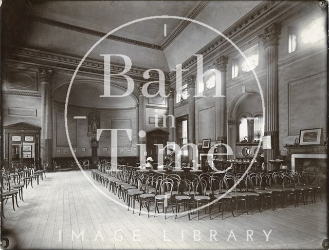 Pump Room interior showing enclosure reserved for subscribers, Bath c.1890