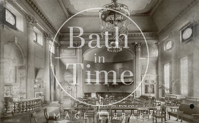 Pump Room interior showing chandelier, Bath c.1910