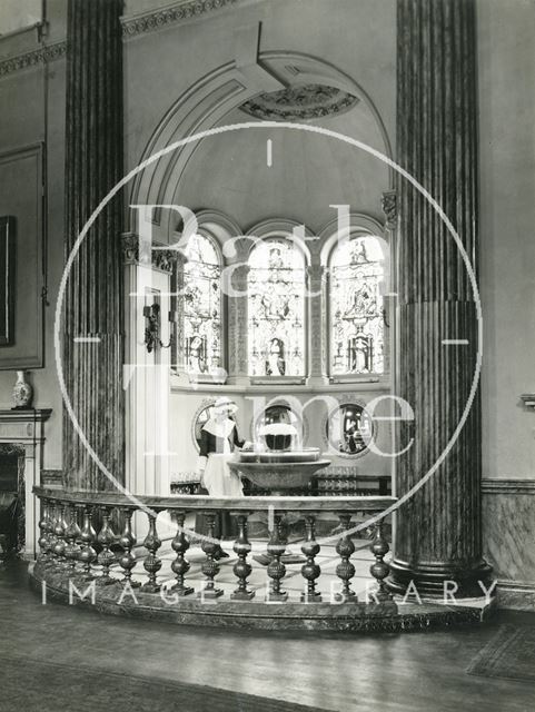 Pump Room interior, Mineral Water Fountain, Bath c.1915