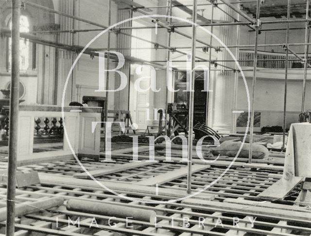 Pump Room during redecorations, Bath 1929