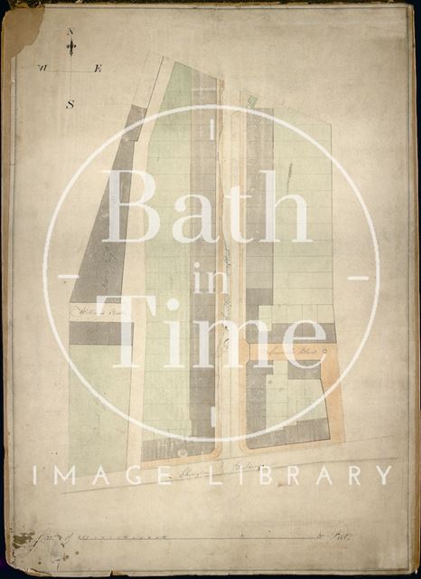 Early plan of Northampton Street, Abingdon Buildings, Arundel Place and William Street, Bath c.1850?