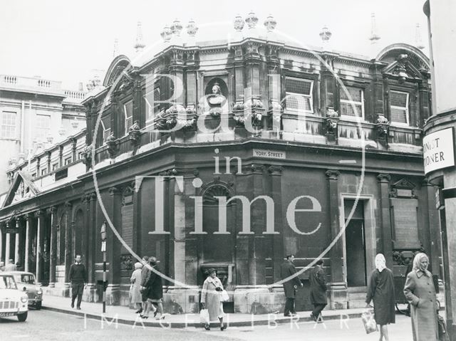 Pump Room and entrance to King's and Queen's Bath - York Street facade, Bath 1969