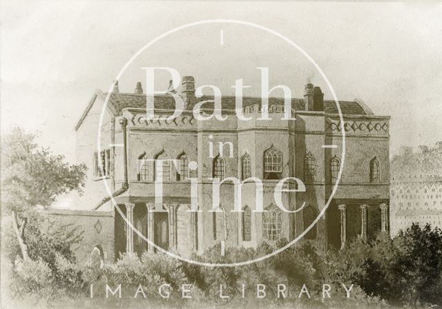 Bathwick Villa - photo of a watercolour by G. Hobson, Bath c.1890