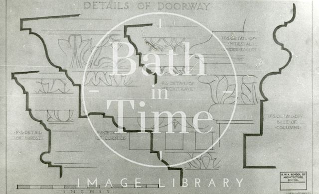 Doorway profiles, Beau Nash's House, 9, St. John's Place, Bath 1941