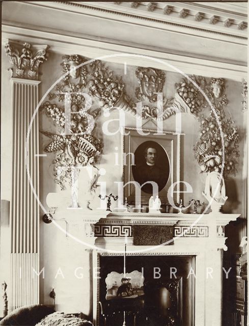 Drawing room and fireplace, Prior Park, Bath c.1903