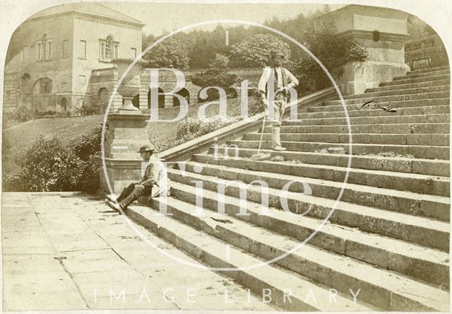 Prior Park - east wing and terrace, Bath c.1870