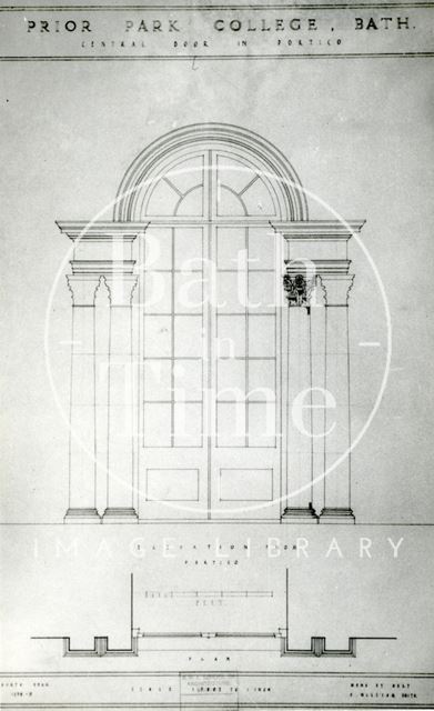 Prior Park. Central door in portico, Bath c.1935