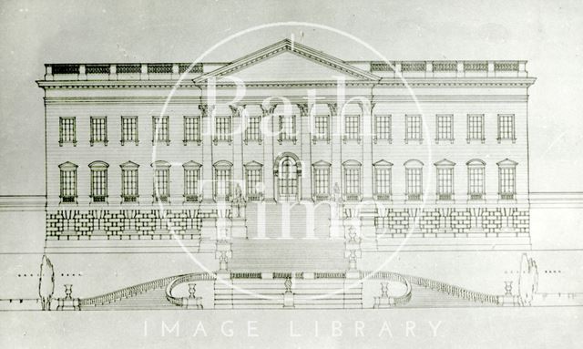 Prior Park. Elevation of north front, Bath c.1935