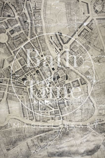 The City of Bath map by Charles Harcourt Masters 1808 - detail