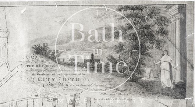 The City of Bath map by Charles Harcourt Masters 1808 - detail