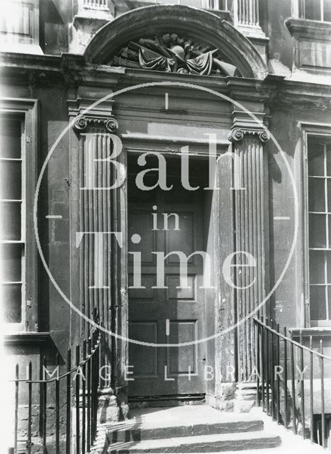 Emblem above the doorway at General Wolfe's house, 5, Trim Street, Bath c.1950?